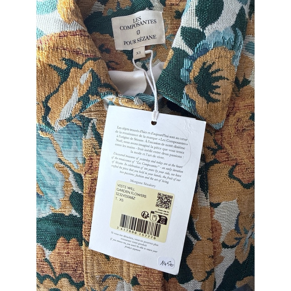 NWT Sézane Will Garden Flowers Jacquard Vintage Floral Pattern Jacket XS Sezane - Picture 3 of 9